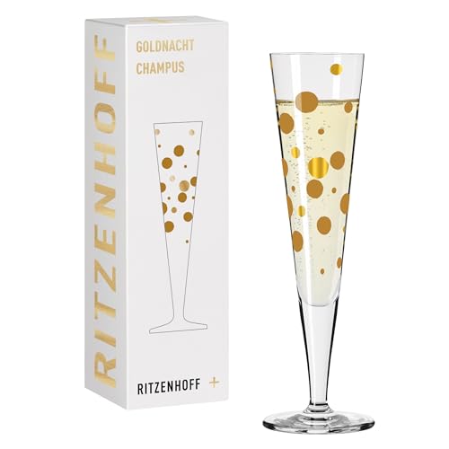 RITZENHOFF 1071041 Champagnerglas 200 ml - Serie Goldnacht Nr. 41 - Designerstück mit Echt-Gold - Made in Germany von RITZENHOFF