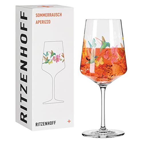 RITZENHOFF 2841012 Aperitifglas 500 ml – Serie Sommerrausch Nr. 12 mit farbenfrohem Kolibrimotiv – Made in Germany von RITZENHOFF