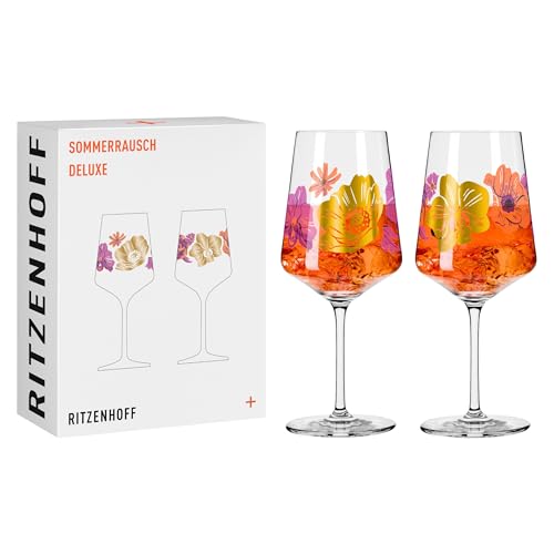 RITZENHOFF 2841019 Aperitif-Glas Sprizz 2er-Set 500 ml - Serie Sommerrausch Deluxe mit bunter Collage - Made in Germany von RITZENHOFF