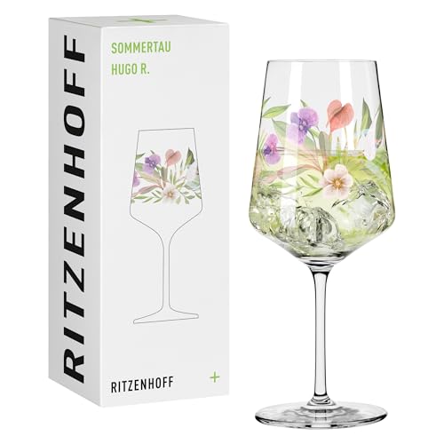 RITZENHOFF 2931018 Aperitifglas 500 ml - Serie Sommertau - für Spritz oder Schorle - Motiv Blütenblätter - Made in Germany von RITZENHOFF