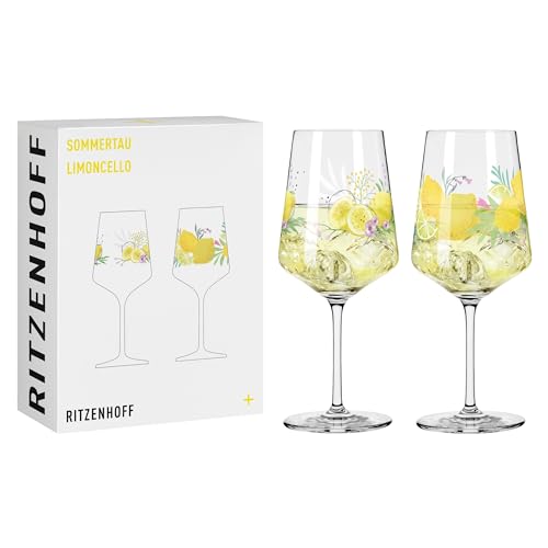 RITZENHOFF 2931020 Aperitifglas 500 ml - Serie Sommertau - für Spritz oder Schorle – Motiv Zitrone- Made in Germany von RITZENHOFF