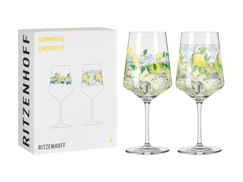 RITZENHOFF 2931021 Limoncello-Glas 500 ml - 2er-Set - Serie Sommertau - 2 Stück für Aperitif mit Dolce Vita Motiv - Made in Germany von RITZENHOFF