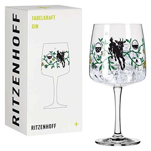 Ritzenhoff 3458004 Gin-Glas 700 ml – Serie Fabelkraft Motiv Nr. 4 – Cocktailglas mit Faunillustration – Made in Germany von RITZENHOFF