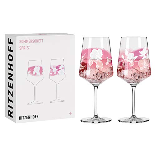 Ritzenhoff 3461003 Aperitifglas 500 ml – 2er Set – Serie Sommersonett Nr. 3 – 2 Stück mit Blütenmotiv – Made in Germany von RITZENHOFF