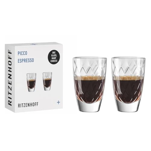 RITZENHOFF 3991002 2in1-Glas für Schnaps oder Espresso - 40 ml - 2er Set - Picco, transparent mit feiner-Struktur - Made in Germany RITZENHOFF 3991002 2in1-Glas für Schnaps oder Espresso - 40 ml - 2er Set - Picco, transparent mit feiner-Struktur - Made in Germany von RITZENHOFF