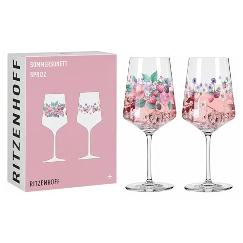RITZENHOFF 6011004 Aperitifglas 500 ml - 2er Set - Serie Sommersonett - 2 Stück mit Beerenmotiv - Made in Germany von RITZENHOFF