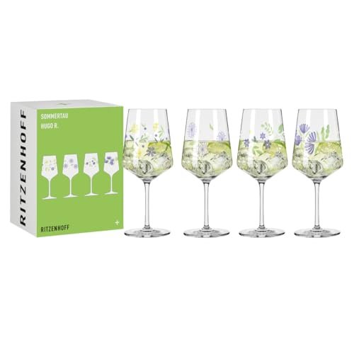 RITZENHOFF 6041007 Aperitif-Glas 500 ml - 4er-Set - Serie Sommertau - 4 Stück für Hugo - mit Made in Germany von RITZENHOFF