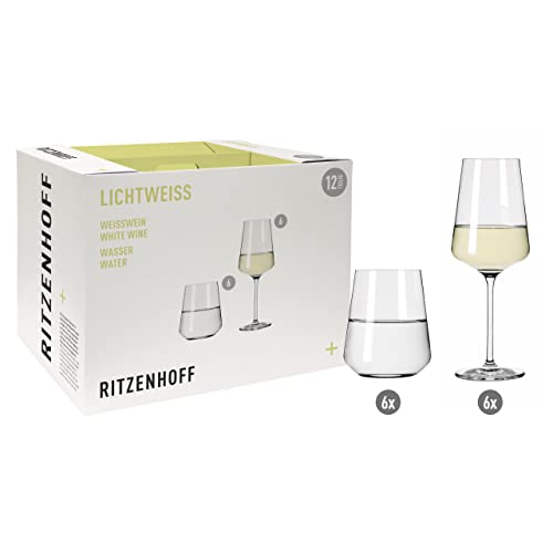 RITZENHOFF 6111001 Weißwein- und Wasserglas Set 500 ml – Serie Lichtweiss Julie Nr. 1 – 12 Stück – Made in Germany RITZENHOFF 6111001 Weißwein- und Wasserglas Set 500 ml – Serie Lichtweiss Julie Nr. 1 – 12 Stück – Made in Germany von RITZENHOFF