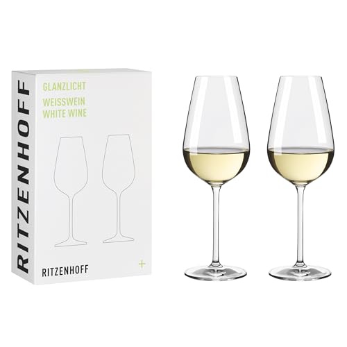 RITZENHOFF 8011002 Weißweinglas 300 ml - Serie Glanzlicht - 2 Stück im Geschenk-Set - elegant-modern - Made in Germany von RITZENHOFF
