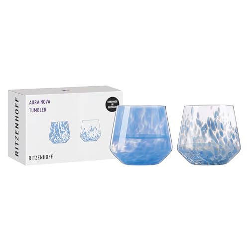 RITZENHOFF 8021001 Tumbler 400 ml - Serie Aura Nova - Set 2 Stück - Trink-und Wasser-Glas - Made in Germany - mundgeblasen von RITZENHOFF