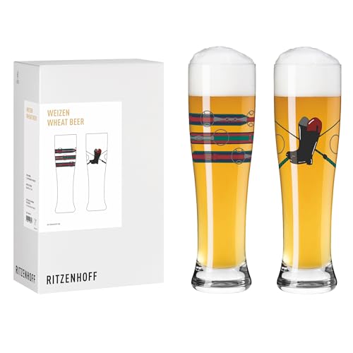 RITZENHOFF 8087001 Weizenbierglas 500 ml - 2er Set, Serie Reitgold, mit Pferde-Motiv, bunt - Made in Germany RITZENHOFF 8087001 Weizenbierglas 500 ml - 2er Set, Serie Reitgold, mit Pferde-Motiv, bunt - Made in Germany von RITZENHOFF
