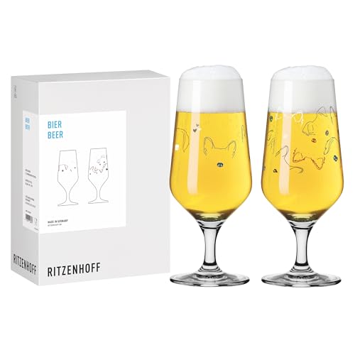 RITZENHOFF 8101001 Pils-Glas 330 ml - 2er Set - Serie Petfluencer - Bierglas mit Hunde Motiv - Made in Germany RITZENHOFF 8101001 Pils-Glas 330 ml - 2er Set - Serie Petfluencer - Bierglas mit Hunde Motiv - Made in Germany von RITZENHOFF