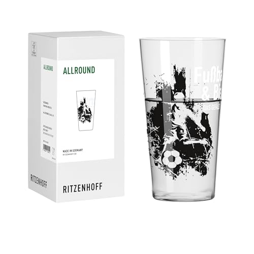 RITZENHOFF 8162001 Bierglas 400 ml - Serie Fußball - Motiv, schwarz - für Bier, Saft Schorle - Geschenk, Made in Germany RITZENHOFF 8162001 Bierglas 400 ml - Serie Fußball - Motiv, schwarz - für Bier, Saft Schorle - Geschenk, Made in Germany von RITZENHOFF