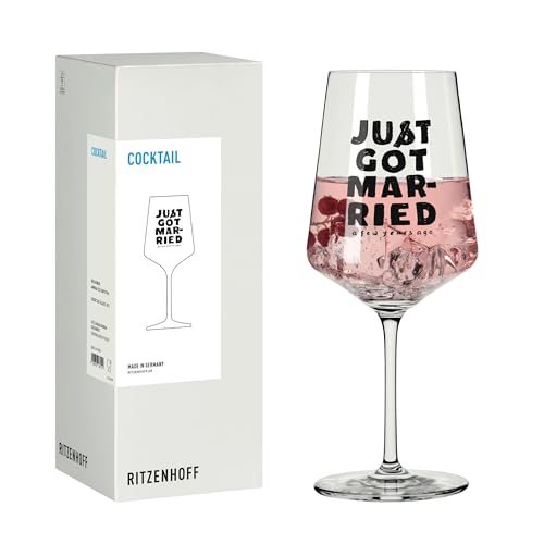 RITZENHOFF 8171003 Cocktail-Glas 500 ml, Serie Sprüche, Just got married a few years ago - Paargeschenk Made in Germany von RITZENHOFF