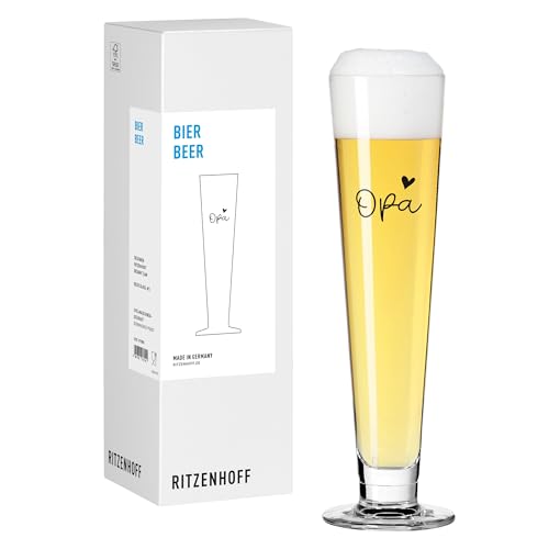 RITZENHOFF 8172005 Bierglas 300 ml - Serie Liebe, Nr 5. mit Schriftzug Opa - modern - Made in Germany von RITZENHOFF