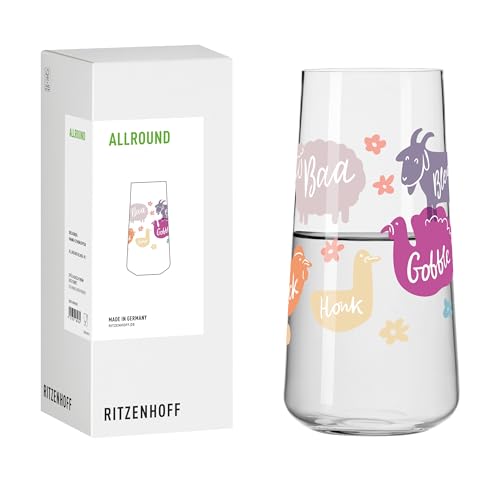 RITZENHOFF 8181001 Universalglas 600 ml - Serie Farm - Trinkglas Nr. 1 mit Motiv Tiere- bunt - Made in Germany RITZENHOFF 8181001 Universalglas 600 ml - Serie Farm - Trinkglas Nr. 1 mit Motiv Tiere- bunt - Made in Germany von RITZENHOFF