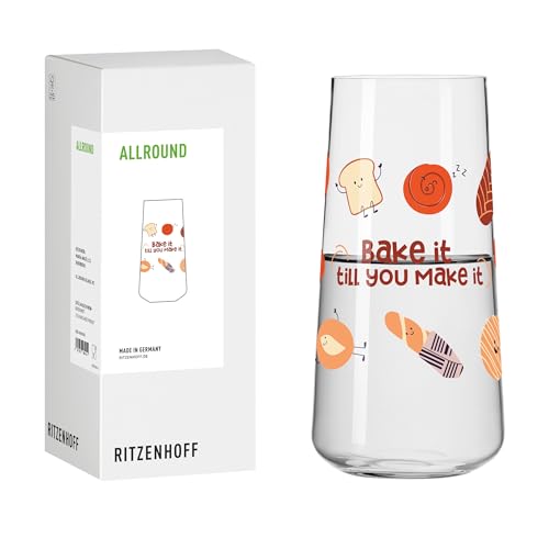 RITZENHOFF 8181002 Universalglas 600 ml - Serie Farm - Trinkglas Nr. 2 mit Obst-Gemüse-Motiv - bunt - Made in Germany von RITZENHOFF