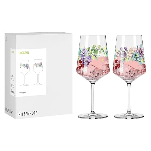 RITZENHOFF 8231002 Aperitif-Glas Sprizz 500 ml - 2er-Set - Serie Home & Garden, Pflanzen-Motiv, bunt - Made in Germany RITZENHOFF 8231002 Aperitif-Glas Sprizz 500 ml - 2er-Set - Serie Home & Garden, Pflanzen-Motiv, bunt - Made in Germany von RITZENHOFF