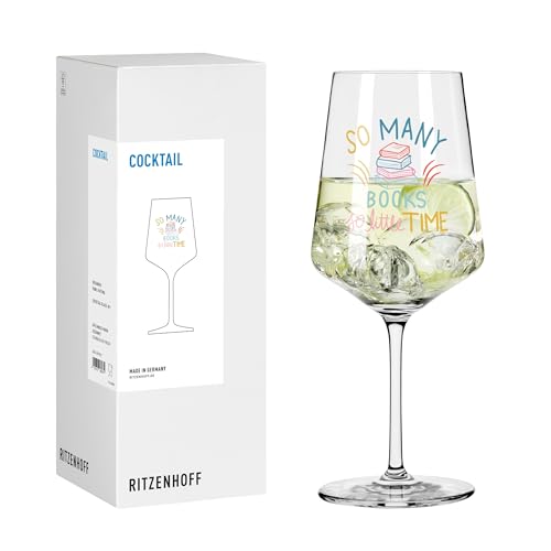 RITZENHOFF 8271001 Cocktailglas 500 ml - Serie Bücher - mit Spruch So many books, so little time, bunt - Made in Germany RITZENHOFF 8271001 Cocktailglas 500 ml - Serie Bücher - mit Spruch So many books, so little time, bunt - Made in Germany von RITZENHOFF