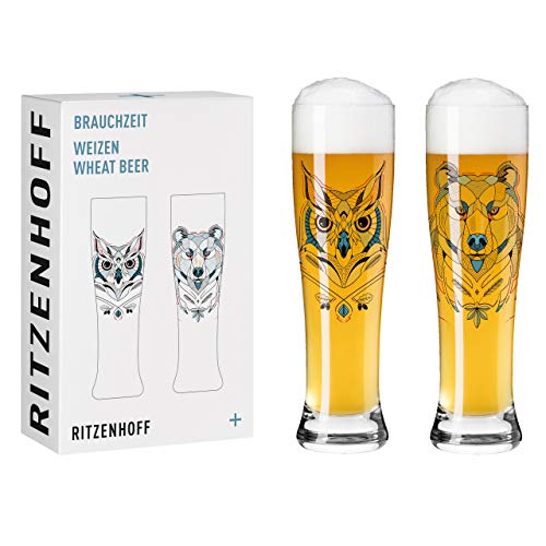 RITZENHOFF BRAUCHZEIT Weizenbierglas-Set #1 von Andreas Preis, 646 ml, in Geschenkverpackung, 2 Stück (1er Pack) von RITZENHOFF