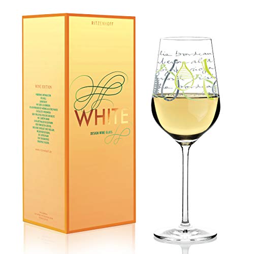 RITZENHOFF White Weißweinglas von Virginia Romo, aus Kristallglas, 360 ml, mit edlen Platinanteilen, 1 Stück (1er Pack) von RITZENHOFF
