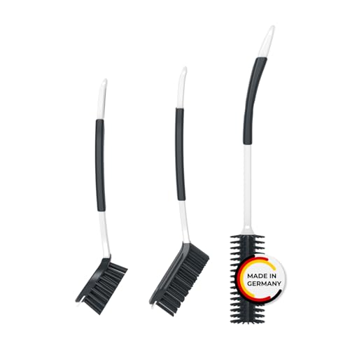 Rival 3-teiliges Spülbürsten Set Curve-Line mit Gumminoppen – enthält runde & längliche Spülbürste sowie Flaschenbürste – Geschirrbürsten mit gummiertem Griff – praktisches Spülbürsten Set von RIVAL