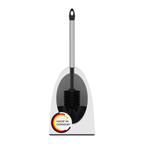 Rival WC-Garnitur Ergonomic mit verchromtem Stiel & Rundbürste – Toilettenbürste mit sicherer Halterung – WC Garnitur mit Leichter Handhabung – WC Bürstengarnitur als Badezimmer Deko – Klobürste von RIVAL