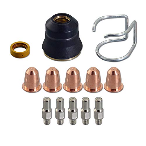 RIVERWELD 13pcs Plasma Schneidbrenner S25 S45 Zubehörteil Kit PR0110 Elektrodens PD0116-08 Düse Spacer Guide Haltekappe Gas Diffusor CV0010 von RIVERWELD