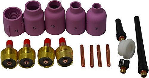 RIVERWELD WIG Jumbo Gaslinsen-Spannzangen Set 45V 13N 57N Serie passend für SR WP 9 20 25 WIG-Schweißbrenner 17-teilig von RIVERWELD