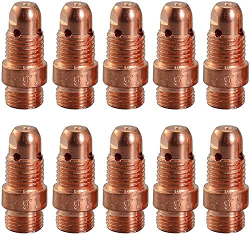 RIVERWELD TIG-Kurze Kollektorgehäuse 17CB20 1,6 mm Lochdurchmesser für PTA DB SR WP 17 18 26 WIG-Schweißbrenner, Packung zu 10 von RIVERWELD