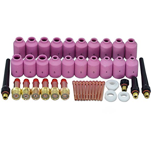 RIVERWELD TIG-Gaslinsen 45V-Spannelemente Körper 10N Jumbo-Großdurchmesser Aluminiumoxidkeramik Düsenbecher 54N-Serie Sortimentskit für DB PTA SR WP 17 18 26 WIG-Schweißbrenner 43 Stück RIVERWELD TIG-Gaslinsen 45V-Spannelemente Körper 10N Jumbo-Großdurchmesser Aluminiumoxidkeramik Düsenbecher 54N-Serie Sortimentskit für DB PTA SR WP 17 18 26 WIG-Schweißbrenner 43 Stück von RIVERWELD