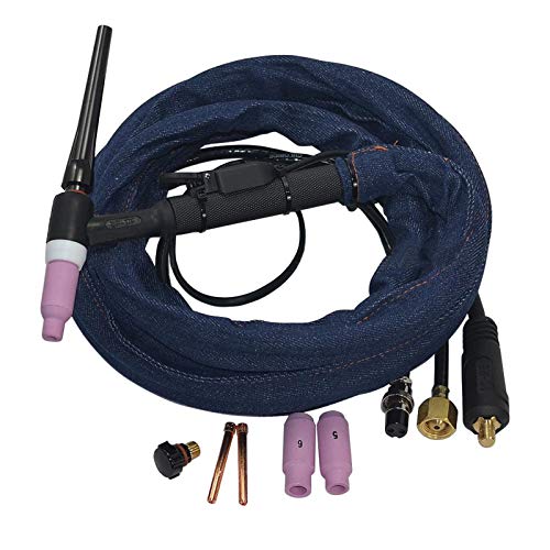 RIVERWELD SR-17F WP-17F TIG-Schweißbrenner komplett Mit flexibler Kopf Körper 150 Amp 12 Fuß 4 Meter Draht 10 mm² Anschluss M16*1,5 2-Pin DKJ10-25 mm von RIVERWELD