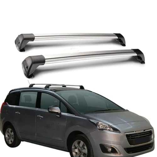 RIVILA Auto Dachträger für Peugeot 5008 2009-2017, 2 Stück Top Crossbar Aluminiumlegierung Dachgepäckträger Querträger Dachgepäckablage Dachreling Dachfahrradträger Dachboxen Zubehör von RIVILA
