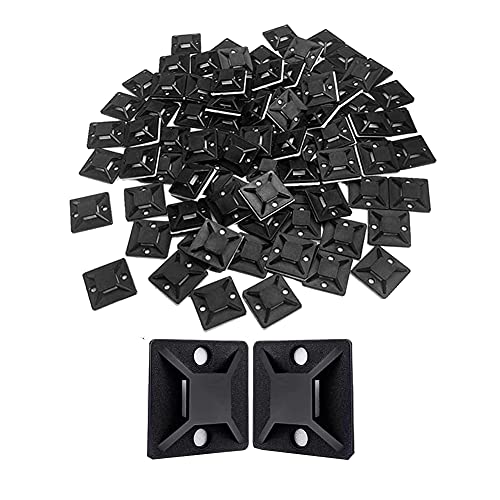RIYAN 120 StüCk Klebe Sockel für Kabel Binder (18,5 X 18,5 Mm), Selbstklebender Sockel, Sockel für Kabel Binder von RIYAN