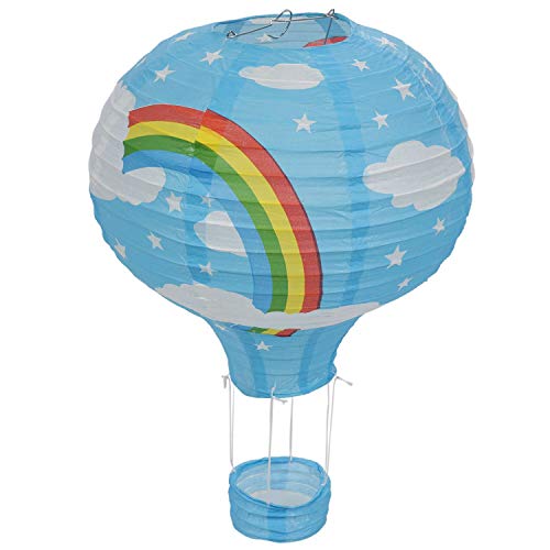 RIYAN 30,5 cm Heißluftballon Papierlaterne Lampenschirm Deckenleuchte Hochzeit Blau Regenbogen von RIYAN
