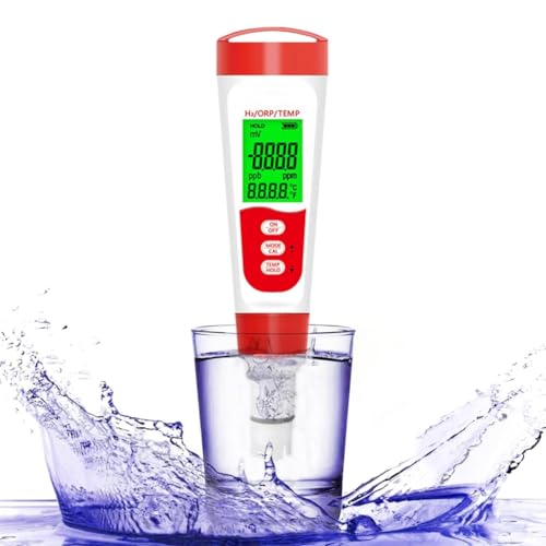 RIYAN Wasserstoff-Wasserflaschentester, 3-in-1 H2/ORP/Temp Digitaler Wasserstoffstandsprüfer Stift für tägliches Trinken Wasserstoff Wasser Langlebig von RIYAN