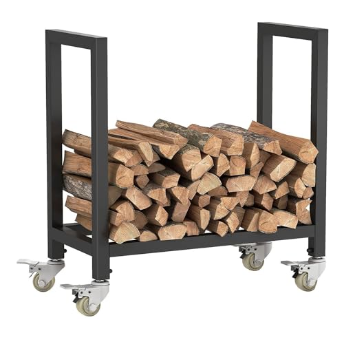 Brennholzständer Holzhalter Mit Rädern，holzkarren Für Innen- Und Außenbereiche，metallregal Zur Lagerung Von Brennholzscheiten，für Terrasse Deck Und Veranda Holzstapel-aufbewahrungsregal von RIYUE_SHENGHENG