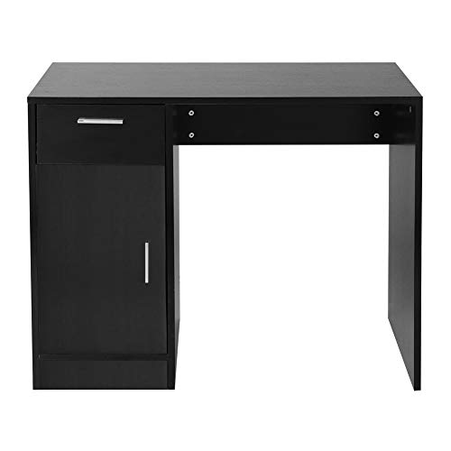 RIZGHWOY 1 Schublade 1 Tür Compact Computer Desk Workstation mit Speicherorganisator für Home Office Schlafsaal Apartment (Black) von RIZGHWOY