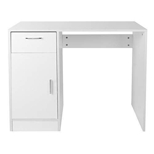RIZGHWOY 1 Schublade 1 Tür Compact Computer Desk Workstation mit Speicherorganisator für Home Office Schlafsaal Apartment (White) von RIZGHWOY