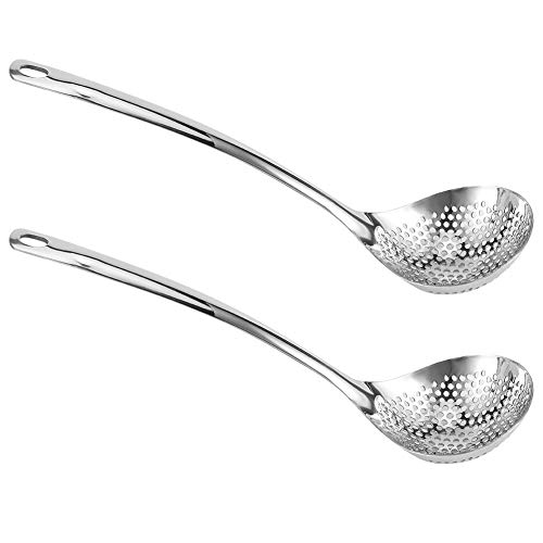 RIZGHWOY 2pcs Edelstahlsiegslöffel, Colander Skimmer Griff Hängende Loch Geeignet für die Tägliche Verwendung von Küchencamping RIZGHWOY 2pcs Edelstahlsiegslöffel, Colander Skimmer Griff Hängende Loch Geeignet für die Tägliche Verwendung von Küchencamping von RIZGHWOY