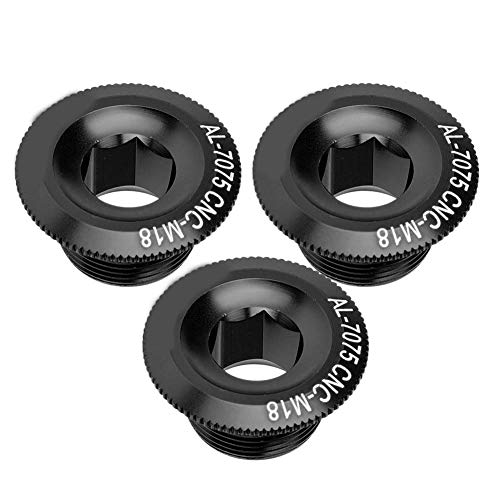 RIZGHWOY 3pcs 18 Mm Aluminiumlegierungen -Achse -Schraubenmutter, Fahrradkurbel -Spur -Radmuttern, Leichtes Kettenradzubehör Zum Radfahren (18 mm schwarze 3 verkaufte verkauft) von RIZGHWOY