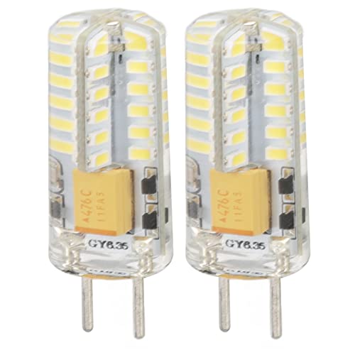 RIZGHWOY 48 LEDs GY6.35 Glühbirnen G6.35 BI-Pin-Basis 3W 12 V 6000K Kühle Weiße Weiße 100-W-Halogen-Äquivalent mit 360-Grad-Wärmeabteilung für Kronleuchter Deckenleuchten Tischlampen von RIZGHWOY