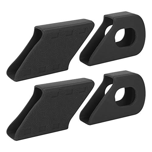 RIZGHWOY 4PCS Silicon Bike Kurbelschutzhülle, Schockdes und Hitzebeständiger Armstiefel Beschützer für die Meisten Fahrräder, Leicht zu Reinigen (Black) von RIZGHWOY
