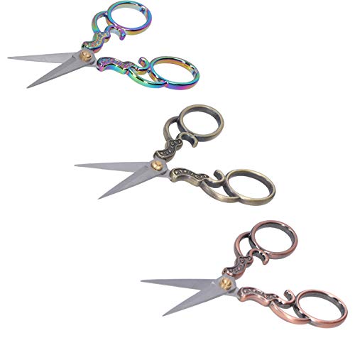 RIZGHWOY Bronze + Messing + Farbe Ti Retro Schere Set von 3 DIY -Nähzubehör mit Alter Anziehungskraft RIZGHWOY Bronze + Messing + Farbe Ti Retro Schere Set von 3 DIY -Nähzubehör mit Alter Anziehungskraft von RIZGHWOY
