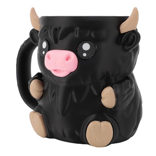 RIZGHWOY Cartoon Ice Cream Pint Halter Isolierter Eiscremesbehälter Leckdicht PLA Ice Cream Tasse mit Nicht -Schlupfboden für Heimküchenbierdose (BLACK) von RIZGHWOY