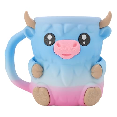 RIZGHWOY Cartoon Ice Cream Pint Halter Isolierter Eiscremesbehälter Leckdicht PLA Ice Cream Tasse mit Nicht -Schlupfboden für Heimküchenbierdose (BLUE) von RIZGHWOY