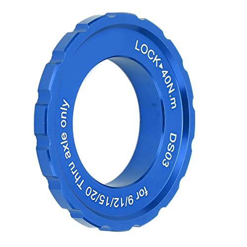 RIZGHWOY Centerlock Locking Disc Rotor Lock Ring Ring Hub Fass Welle für Fahrrad Mountainbike mit 6 Bolzenscheibenadapter 9/12/15/20 Mm Achse CNC Bearbeitete Aluminiumlegierung (Blue) von RIZGHWOY
