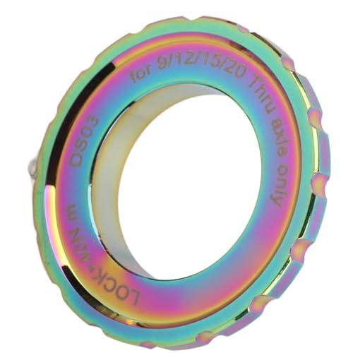 RIZGHWOY Centerlock Locking Disc Rotor Lock Ring Ring Hub Fass Welle für Fahrrad Mountainbike mit 6 Bolzenscheibenadapter 9/12/15/20 Mm Achse CNC Bearbeitete Aluminiumlegierung (Colorful) von RIZGHWOY