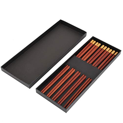 RIZGHWOY Chinesische Rosenholzstangen Zusammen Zusammen den Segen des Segens des Gravurers für Familienfreunde, 5 Paar Exklusive Haushalte (Red Sandelholz Fünf-Pair-Geschenkbox) von RIZGHWOY