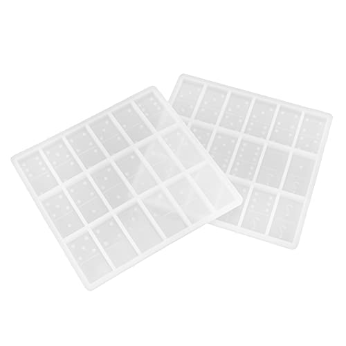 RIZGHWOY Dominoharzgussschimmelpiegel Handgefertigte Silikonform für Personalisierte Dominosteine, Glänzende Glatte Oberfläche für -Enthusiasten, 2 Pack -Silikonform für Harzverarbeitung von RIZGHWOY